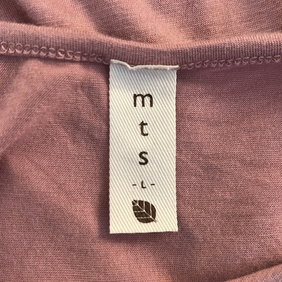 MTS Mauve Pink Criss Cross V-Neck Soft Flowy Summer Casual Dress Size Large - Picture 5 of 6